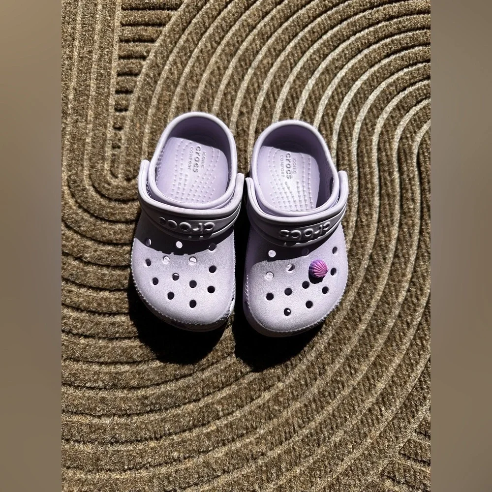 CROCS Bundle: 2 Kid Clog Waterproof Play Shoe Slip-On Light Purple C7 C8